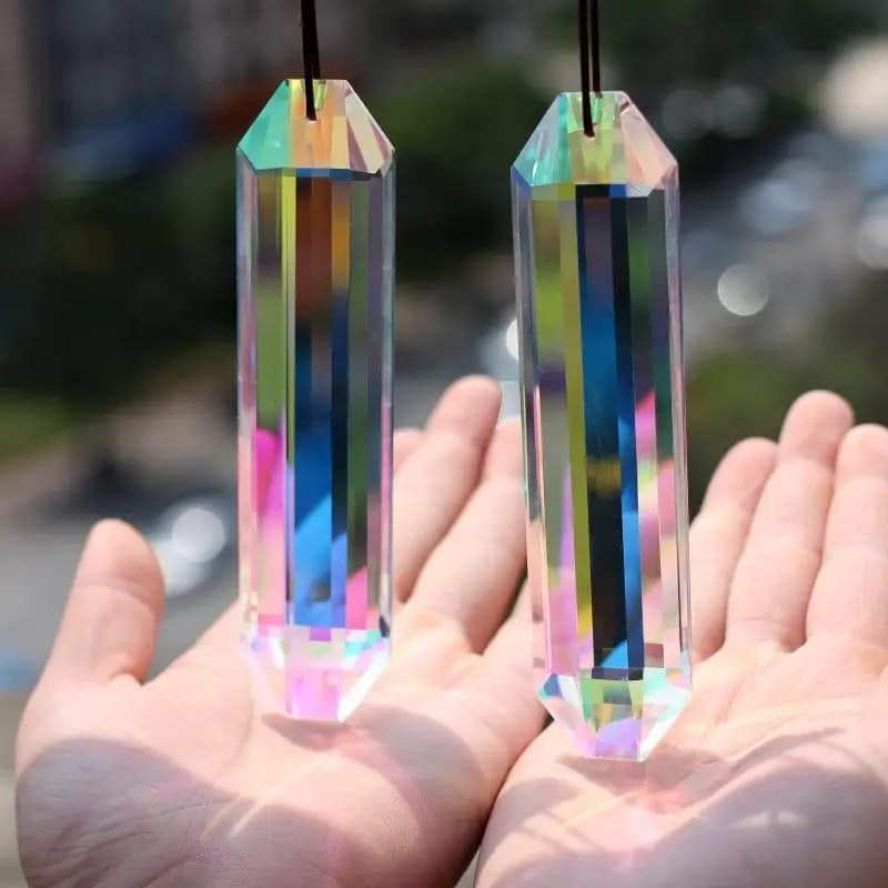 DIY Rainbow Sun Catcher Crystal Prism Wind Chime Long Hanging Crystal Pendant Ornament For Indoor Garden Window Home Decoration