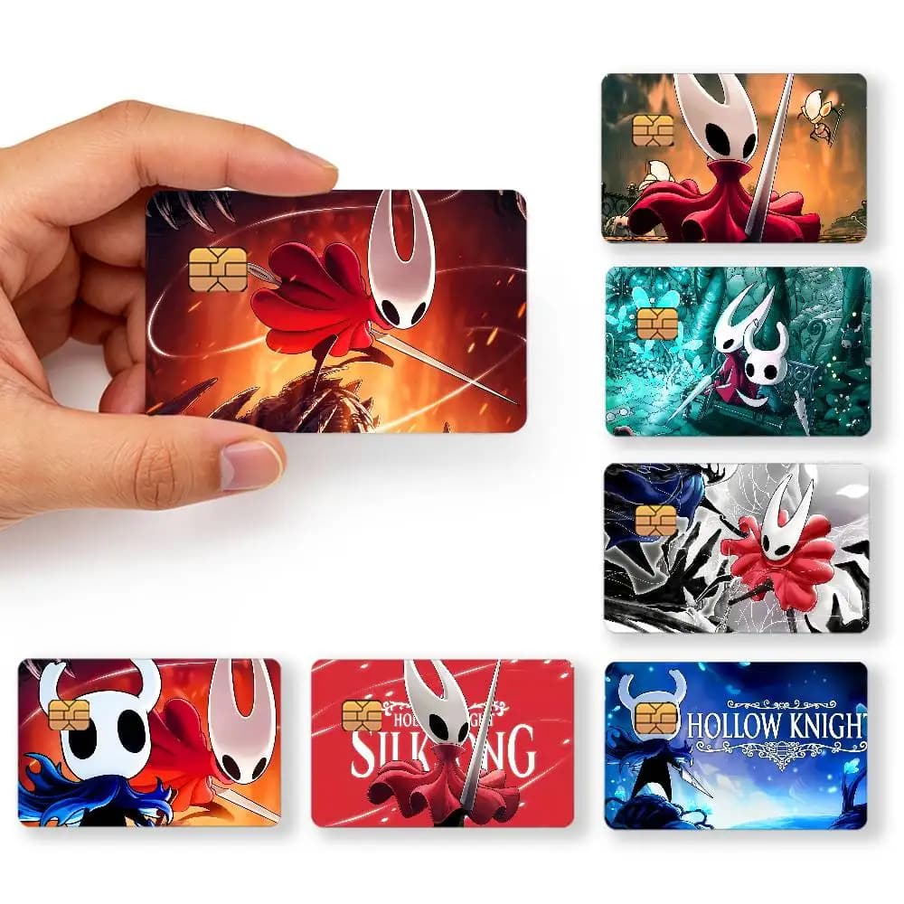 Cover Adesive Creative per Carte Bancarie e di Credito - Fanart Divertente Hollow Knight Silksong - Protezione Antigraffio