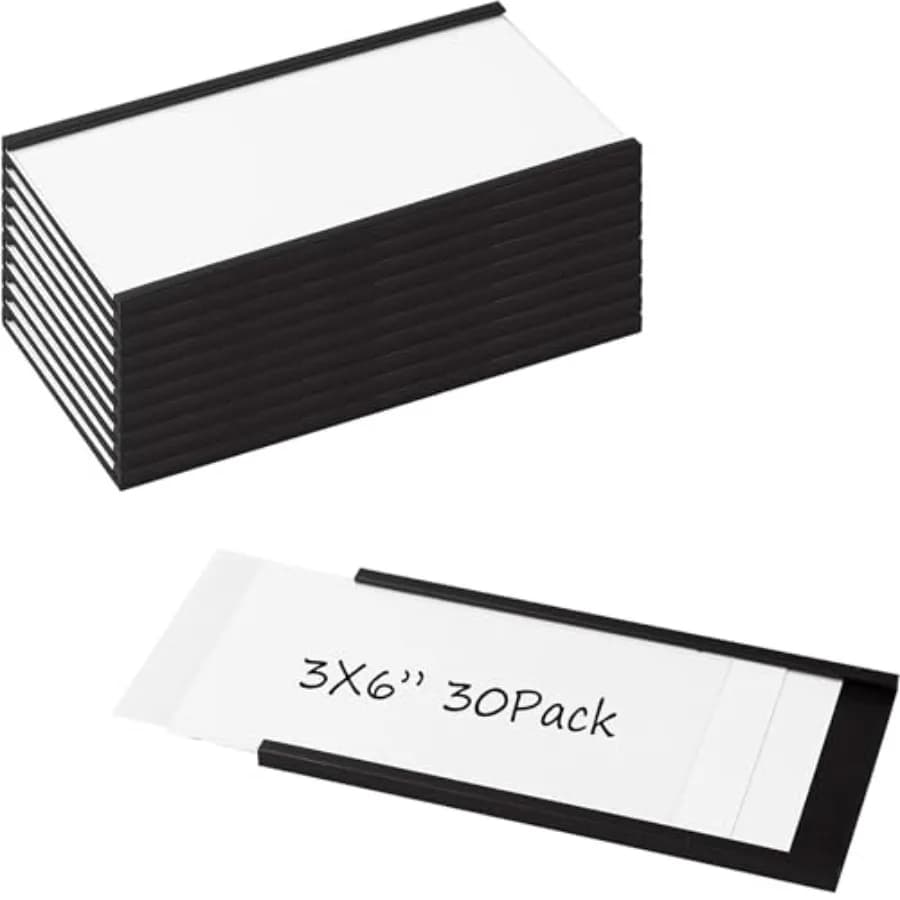 Portaetichette magnetici a canale C con inserti in carta e protezioni in plastica trasparente, porta carte magnetiche, etichette per schedari