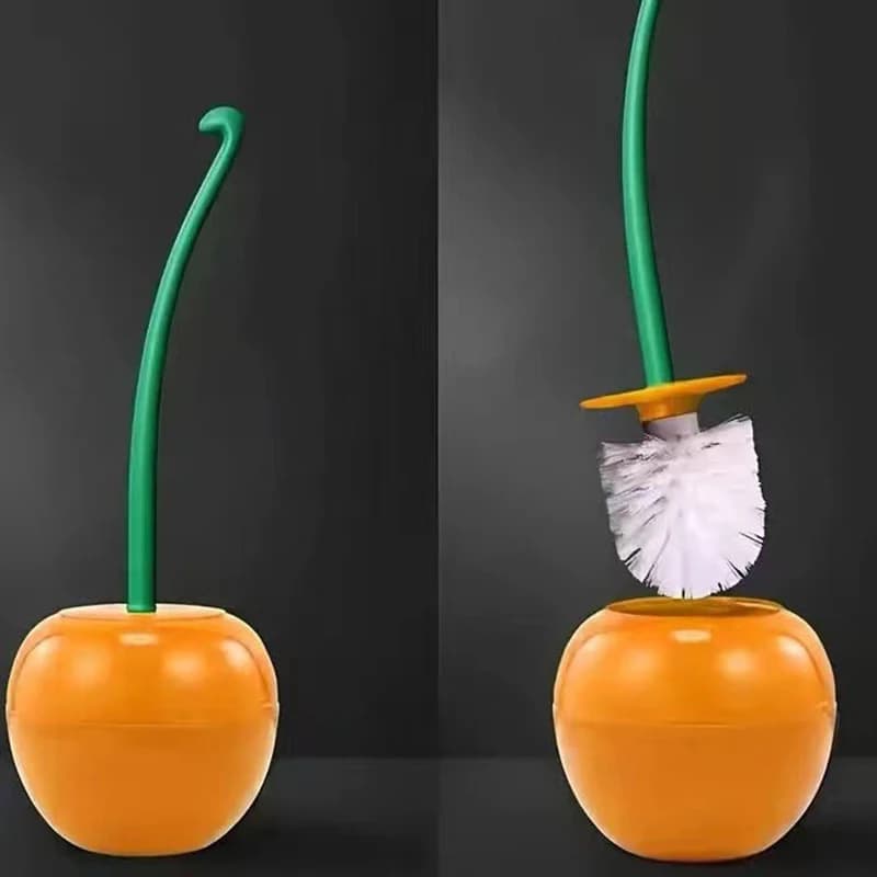 Scopino per WC in ciliegio Scopino per WC a setole morbide con manico lungo per uso domestico Set di spazzole per pulizia in plastica