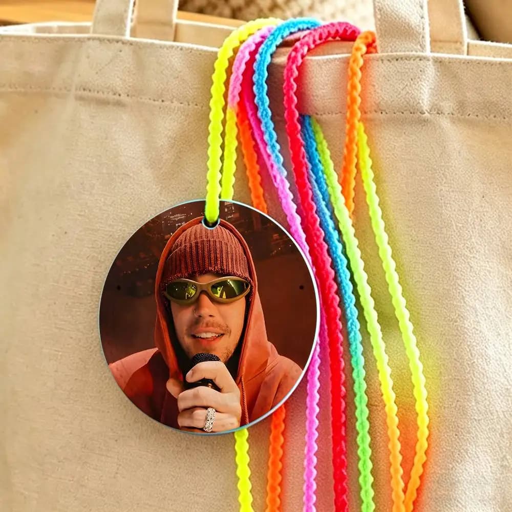 Etichetta per Bagagli in Pelle Singer Hot J-Justin B-Bieber, Targhetta Identificativa per Valigie, Porta Nome e Indirizzo per Accessori da Viaggio