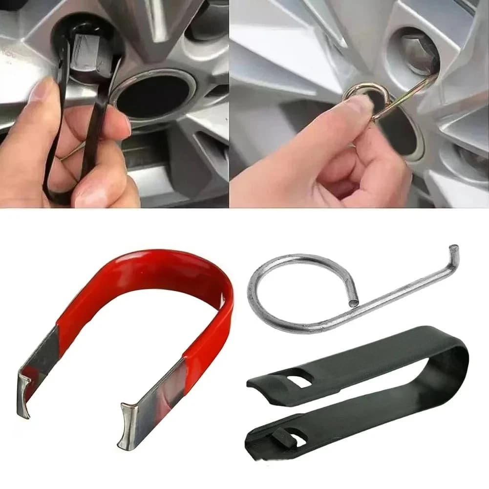 Portable Car Wheel Nut Cover Removal Kit Set Tool Universal Hub Puller Wheel Bolt Caps Replacement Tools Tweezers Removal Tool