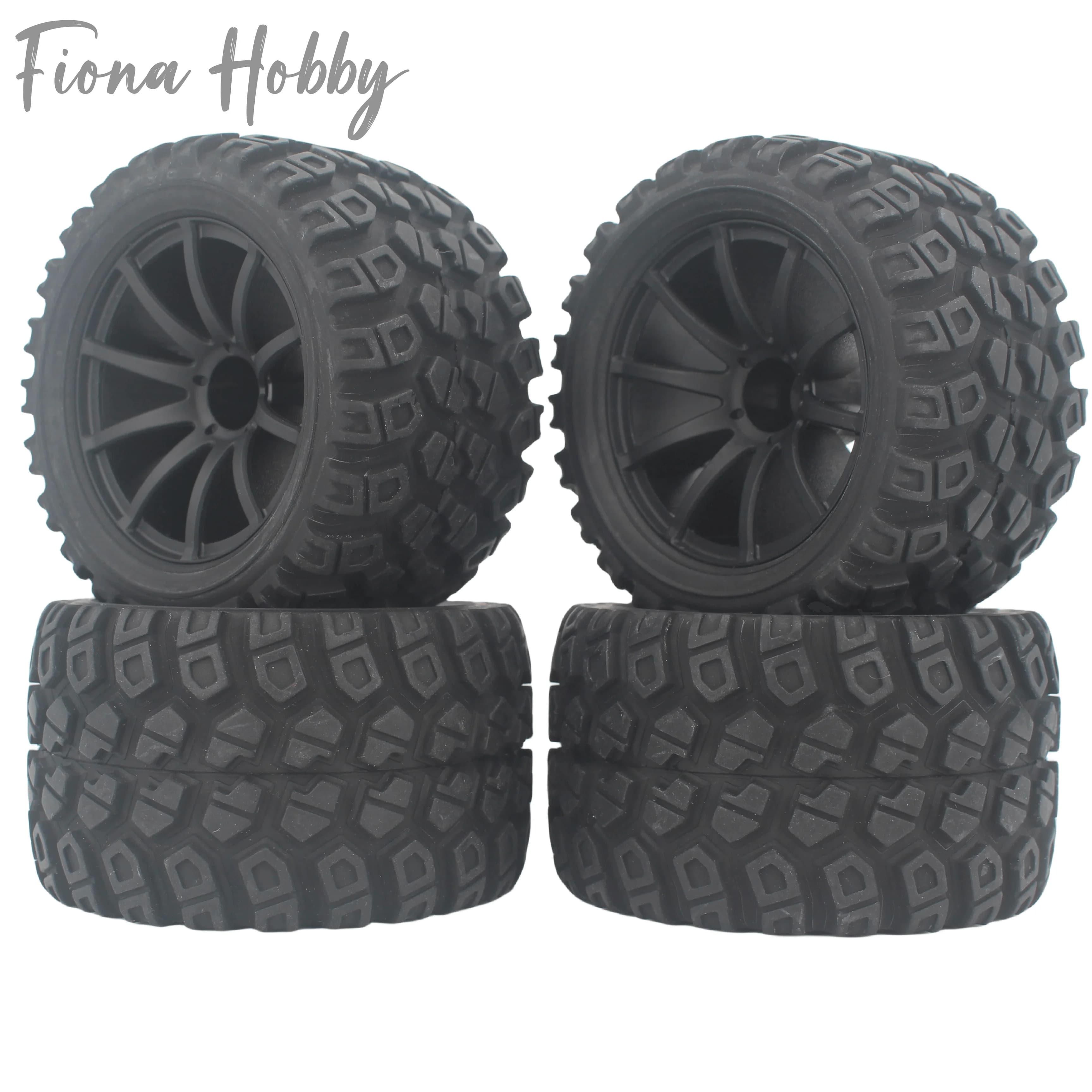 4 pezzi 81mm 1/16 Monster Truck Pneumatico per Traxxas 1/16 E-Revo Pneumatico in gomma 12mm Esagonale