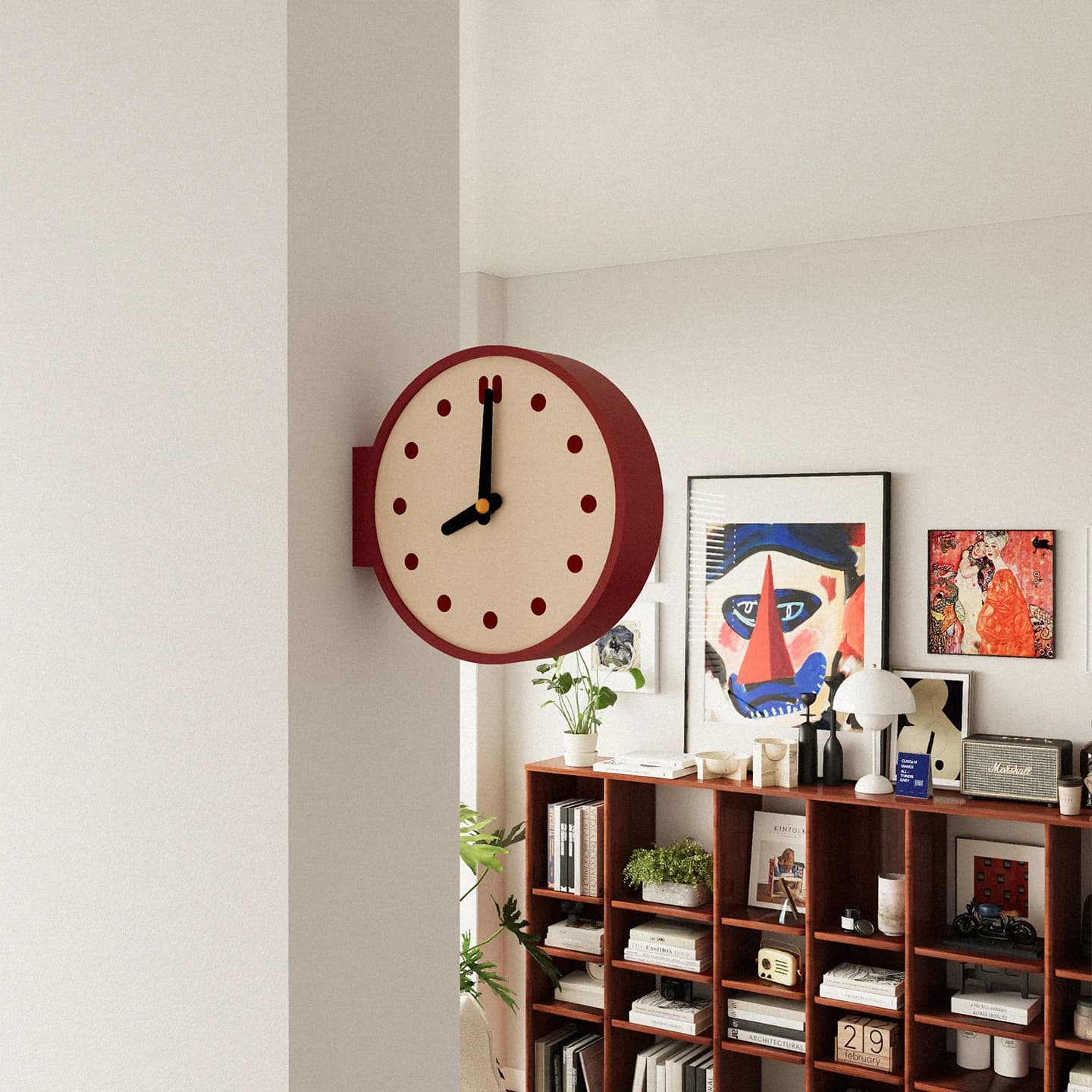 Orologio da parete Zml, orologio da soggiorno elegante, orologio da parete bifacciale ad angolo, casual e moderno per la casa