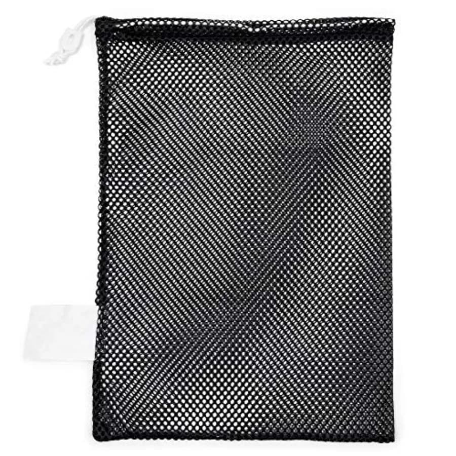 Mesh Equipment Bag Heavy-Duty Nylon Drawstring Bag with Lock and ID Tag, Breathable Storage Sack for Balls, Swim Gear, Laundry