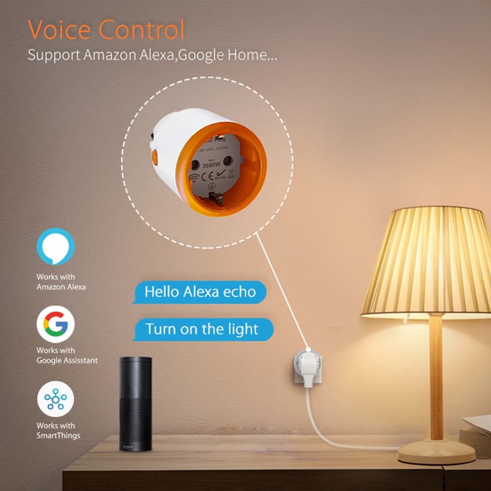 Presa Intelligente Tuya con Monitoraggio Energetico, Zigbee 3.0, Controllo tramite App, Compatibile con Alexa e Google Assistant
