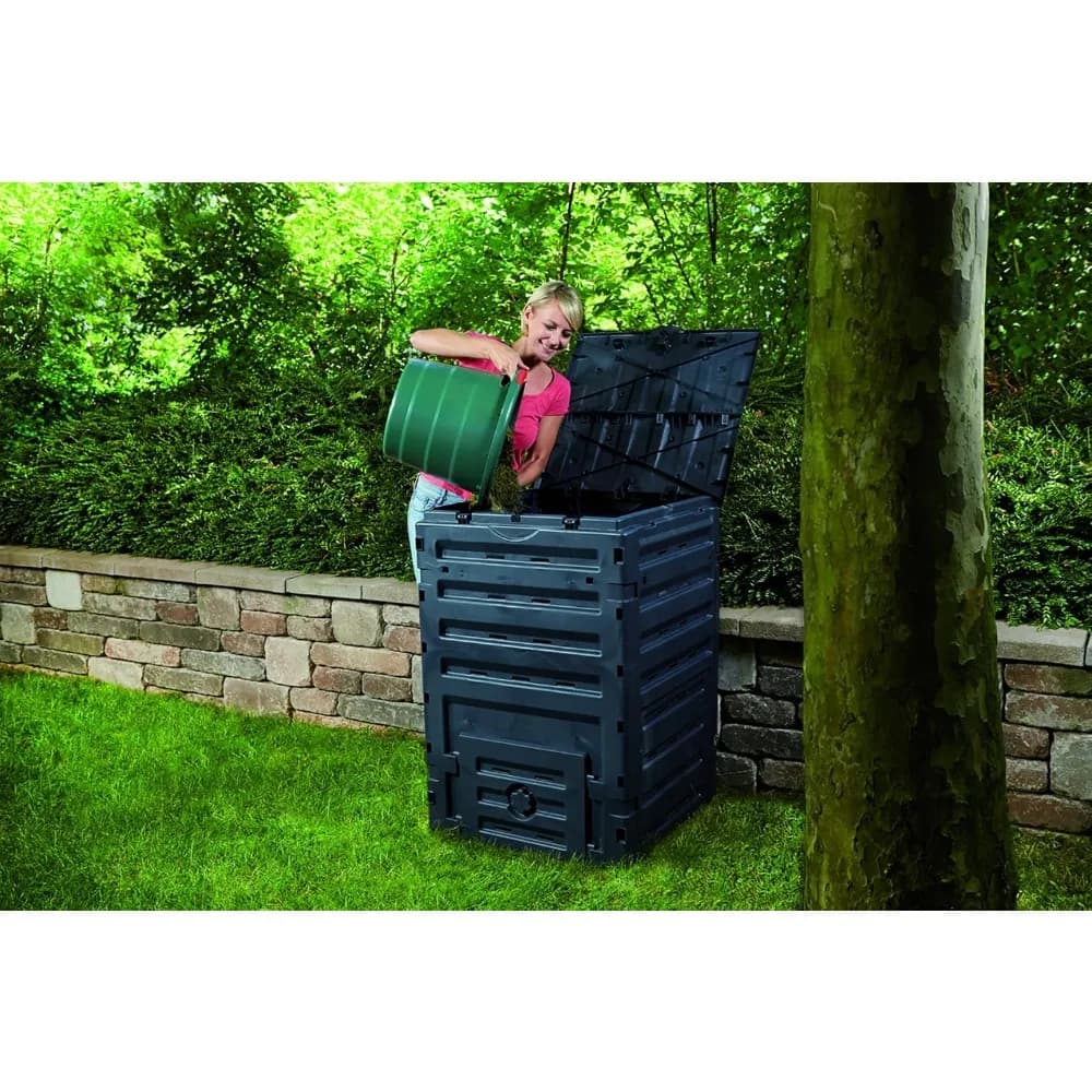 Contenitore per Compostaggio, 120 Galloni, Nero, Personalizzabile