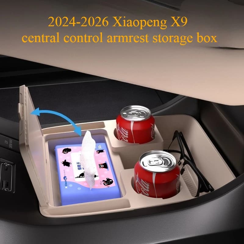 Scatola portaoggetti in silicone per Xpeng X9 POWER X Ultra Max, per il vano inferiore del bracciolo del controllo centrale, accessorio per la modifica degli interni dell'auto