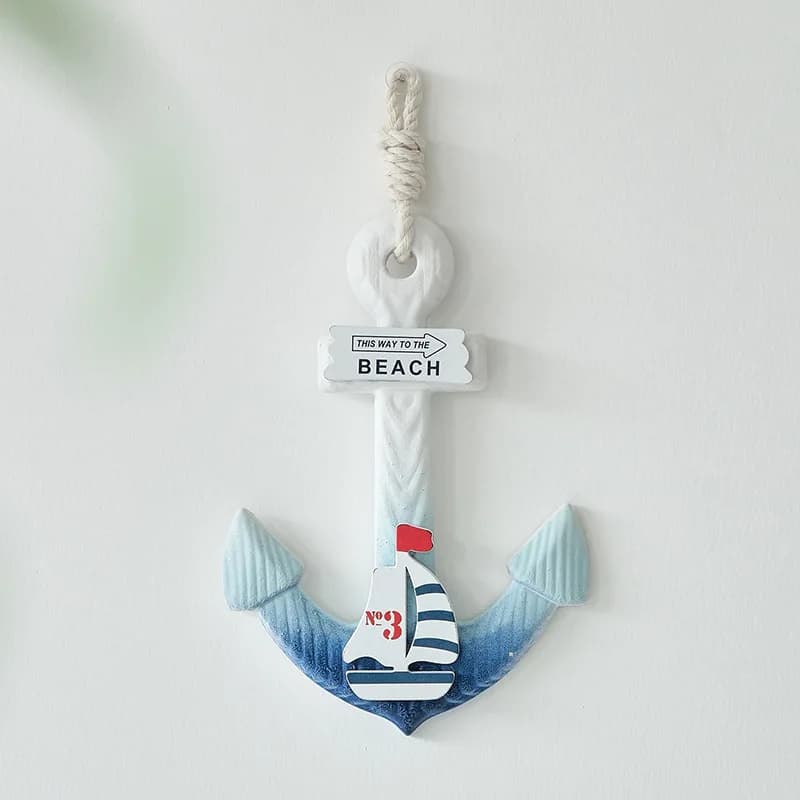18/23 centimetri Mediterraneo Barca di Legno Ancoraggio Ganci Ciondolo Retro Artigianato Arazzi Ornamenti FAI DA TE Oceano Tema Hotel Bar Complementi Arredo Casa
