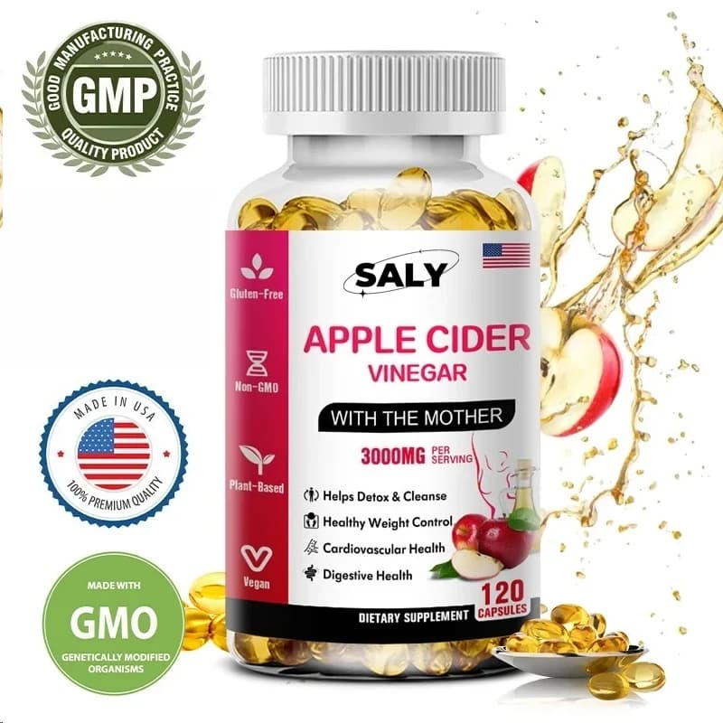 Cider vinegar capsules, fat burning, appetite suppressant, healthy weight loss, detoxifying, vitamin supplement