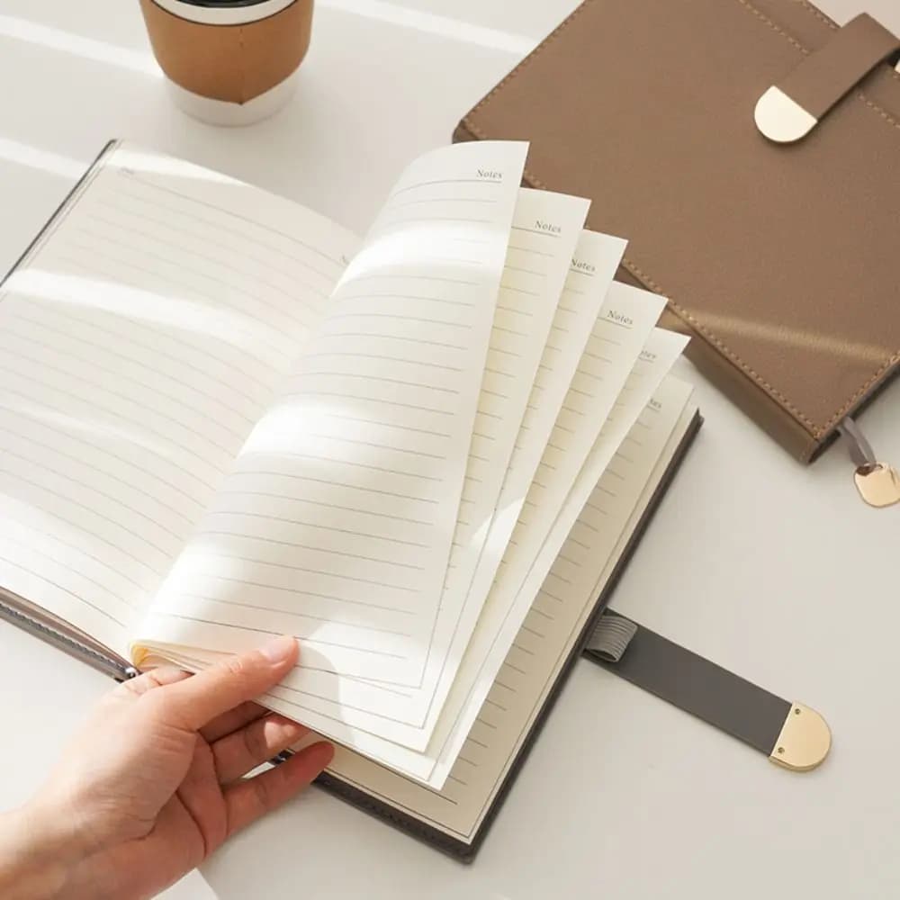Quaderni A5, Diario con 200 Pagine, Blocco Note per Riunioni, Chiusura Magnetica, Agenda Giornaliera in Pelle PU per Scuola