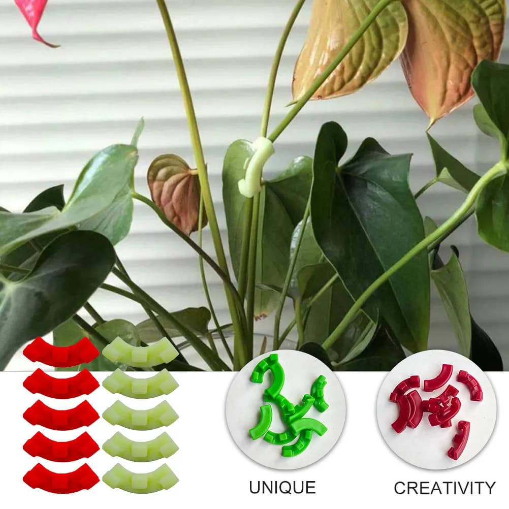 Set di 90 Gradiatori per Piante in Plastica, 5 Rossi e 5 Verdi, Clip per Rami, Accessori per Giardinaggio