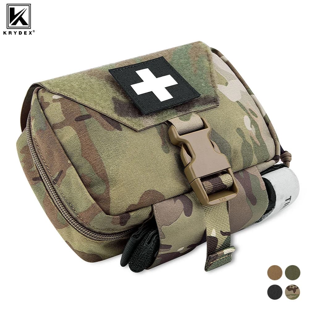 KRYDEX Tactical Tear Off Rip Away IFAK Pouch First Aid Medical Pouch MOLLE EMT Holder Outdoor Trauma Kit Survival Bag
