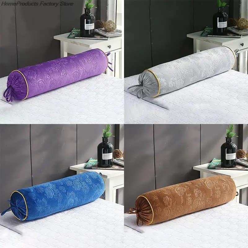 Round Pillow Case 60cm Beauty Salon Bed Sofa Couch Seat Waist Pillowcase Leg Backrest Neck Bolster Cushion Cover No Fillings