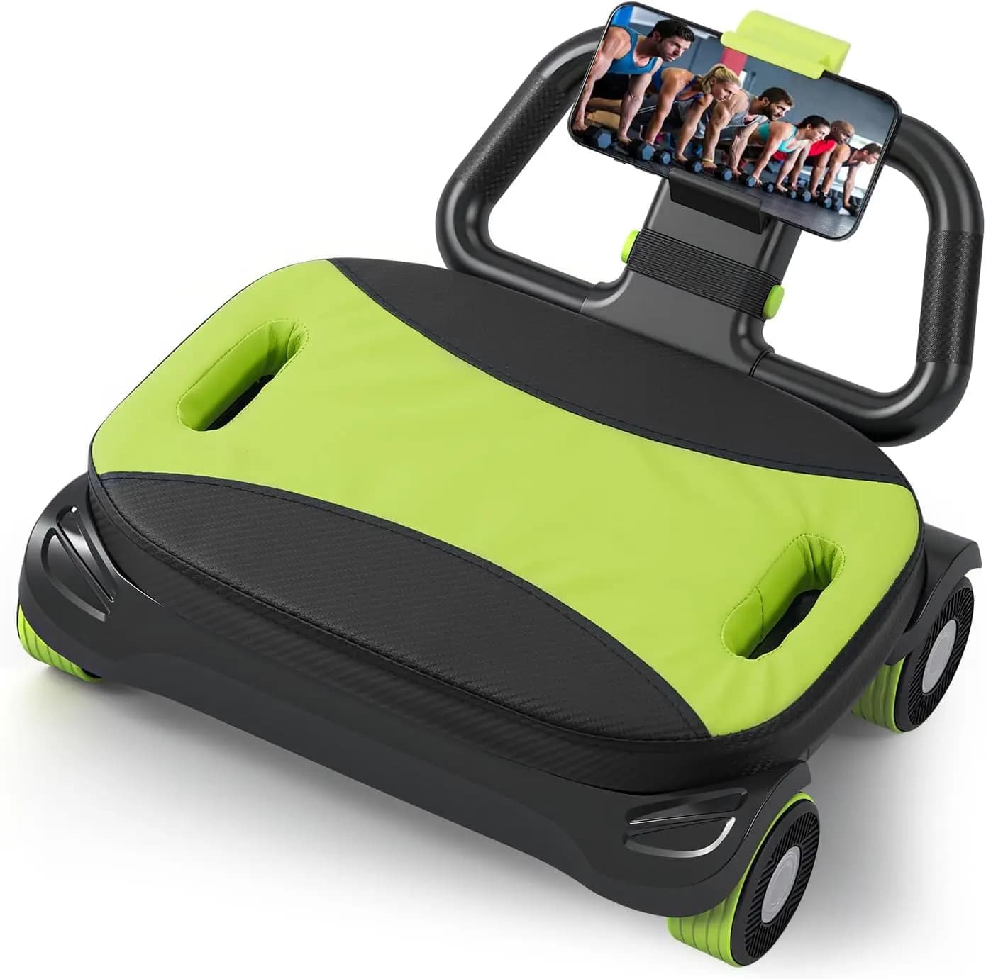 Rullo per Addominali a 4 Ruote con Rimbalzo Automatico, Attrezzatura per Allenamento Core da Casa