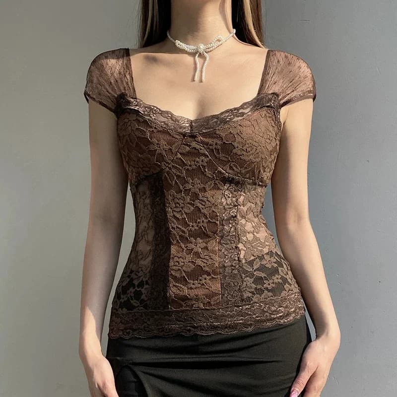 Y2k Brown Casual Off-shoulder Folds T Shirts Loose Solid Asymmetrical V-neck Long Sleeve Tees Women 2025 Spring Streetwear