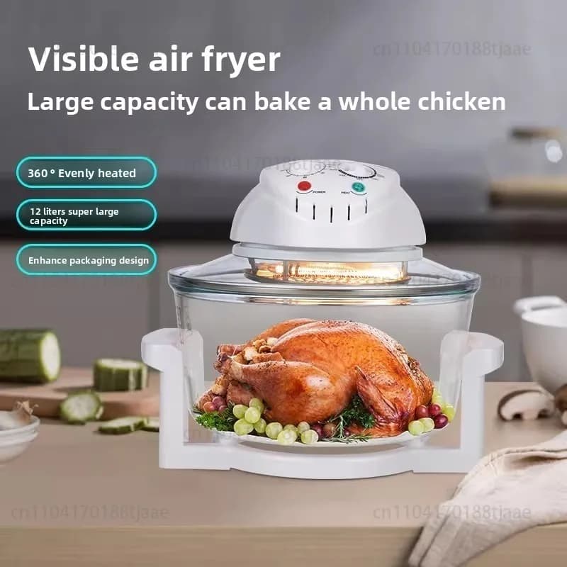 Glass Air Fryer Household 12L Large Capacity French Fries Baking Electric Fryer