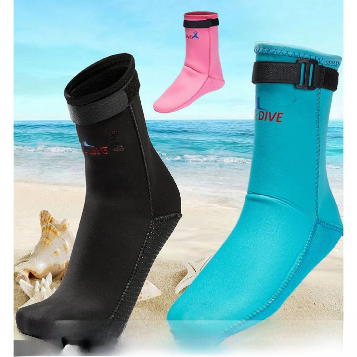 Thiened Diving Sos Men's and Women's Snorkeling Socks, Non-slip, Hot, Beach, Winter Swimming, Anti-cutting, For Diving