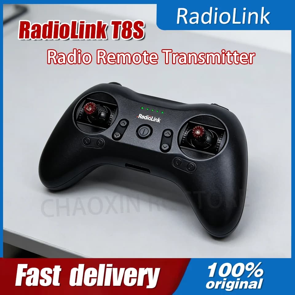 Radio remote control RadioLink T8S with support for mini receiver and integrated real-time telemetry with R8EF for FPV drones and RC cars