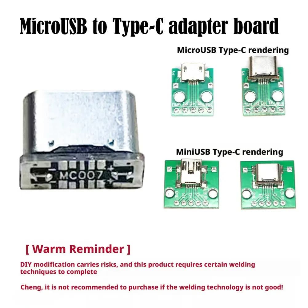 5PCS MC007 Micro USB a Tipo C Scheda Adattatore OTG Dati di Ricarica Connettore PCB per Riparazione FAI DA TE Modifica Del Telefono