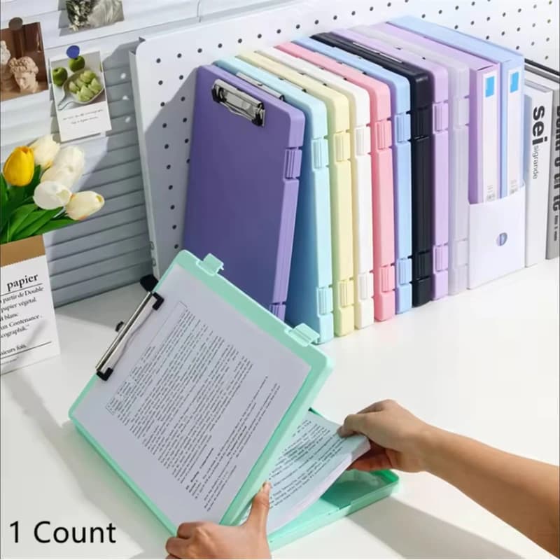Cartella di carta A4 Organizzatore multifunzionale per documenti da ufficio Lavagna da tavolo Scatola di immagazzinaggio di file di cancelleria in plastica