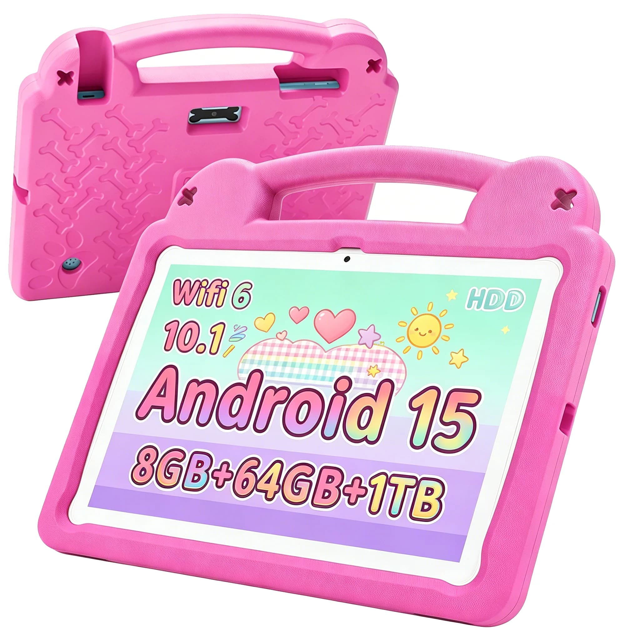 Tablet Educativo per Bambini Paitanry 10.1" Android 15, 8GB RAM 64GB ROM, Batteria 5000mAh, Schermo IPS 1280x800 con Protezione Occhi