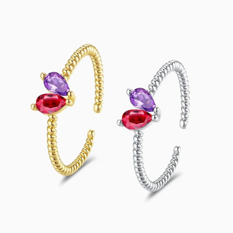 Anello a forma di cuore geometrico stile INS di vendita caldo Gify di compleanno Anelli di zirconi di lusso leggeri personalizzati Gioielli in argento di moda per ragazza