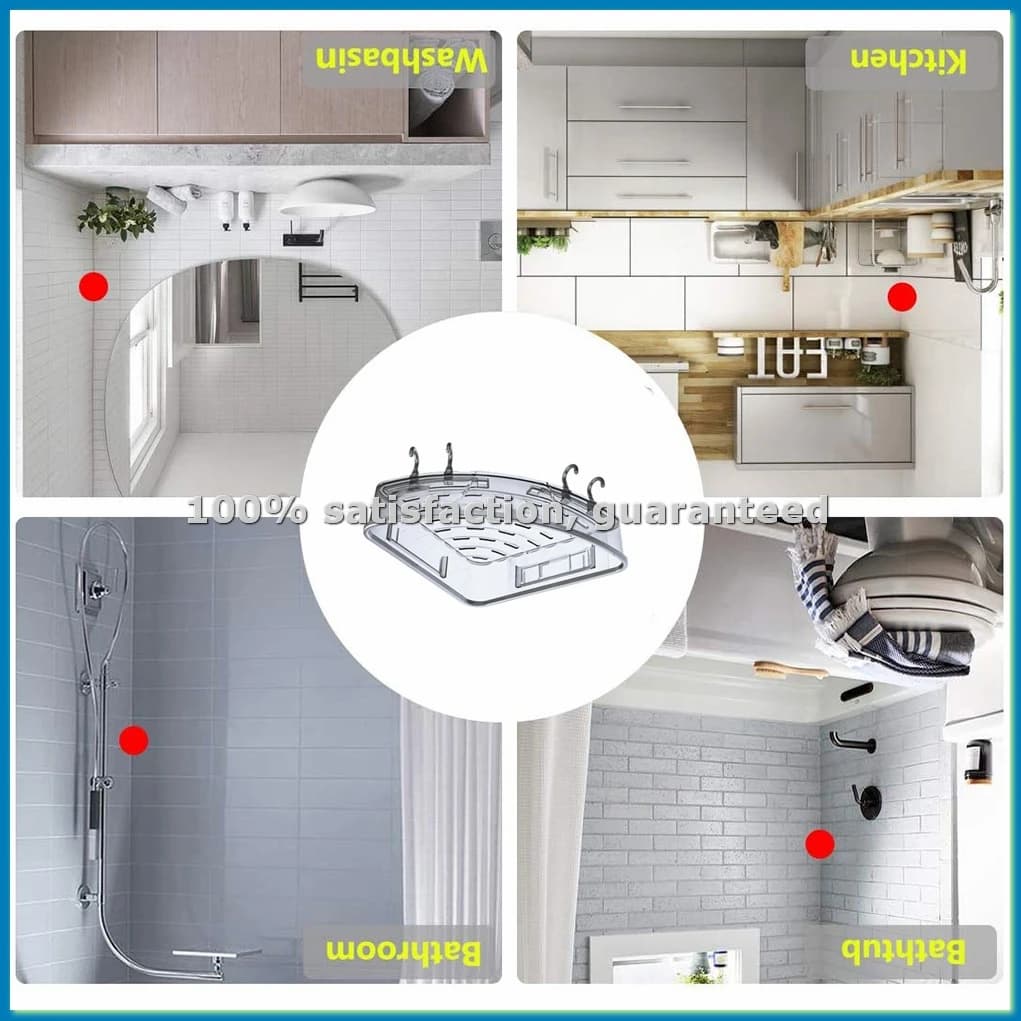 1 Pezzo Mensola Angolare a Parete, Scaffale da Bagno con Ganci Portasciugamani, Organizzatore per Bagno e Casa - A79M