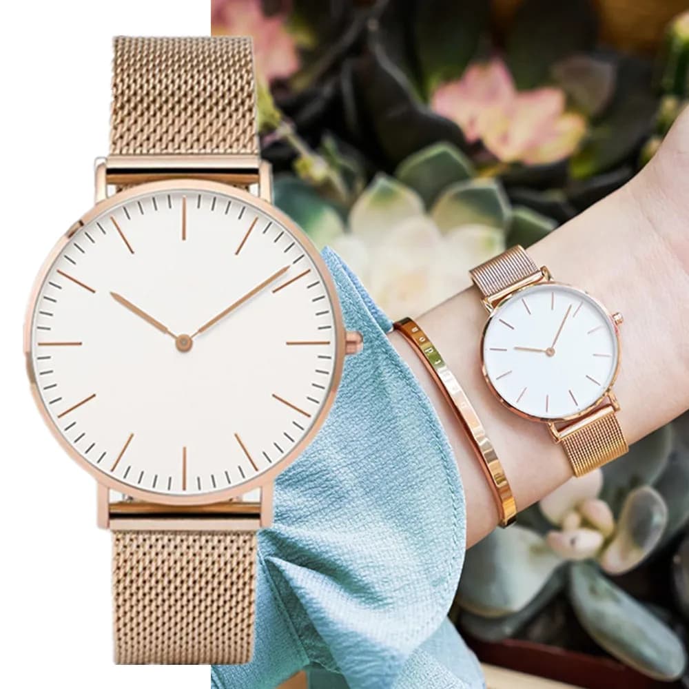 Best Brand Luxury Watches Quartz Wrist Watch With Stainless Steel Mesh Belt Fashion Womens Watch Casual Simple Gift Montre Femme