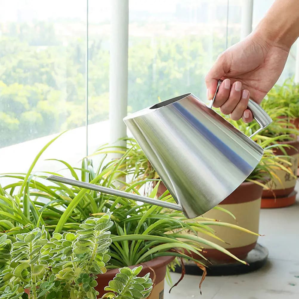 1Pcs Watering Pot Stainless Steel Large Capacity Gardening Can Indoor Outdoor Plant Watering Tool Flower Water Kettle