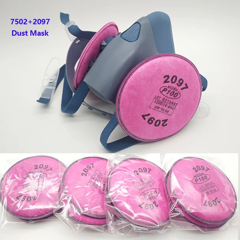 7502 Maschera antigas per respiratore in silicone con 2097 occhiali con filtro Set per polvere epossidica Vernice Vapor organico Formaldeide Saldatura Rettifica