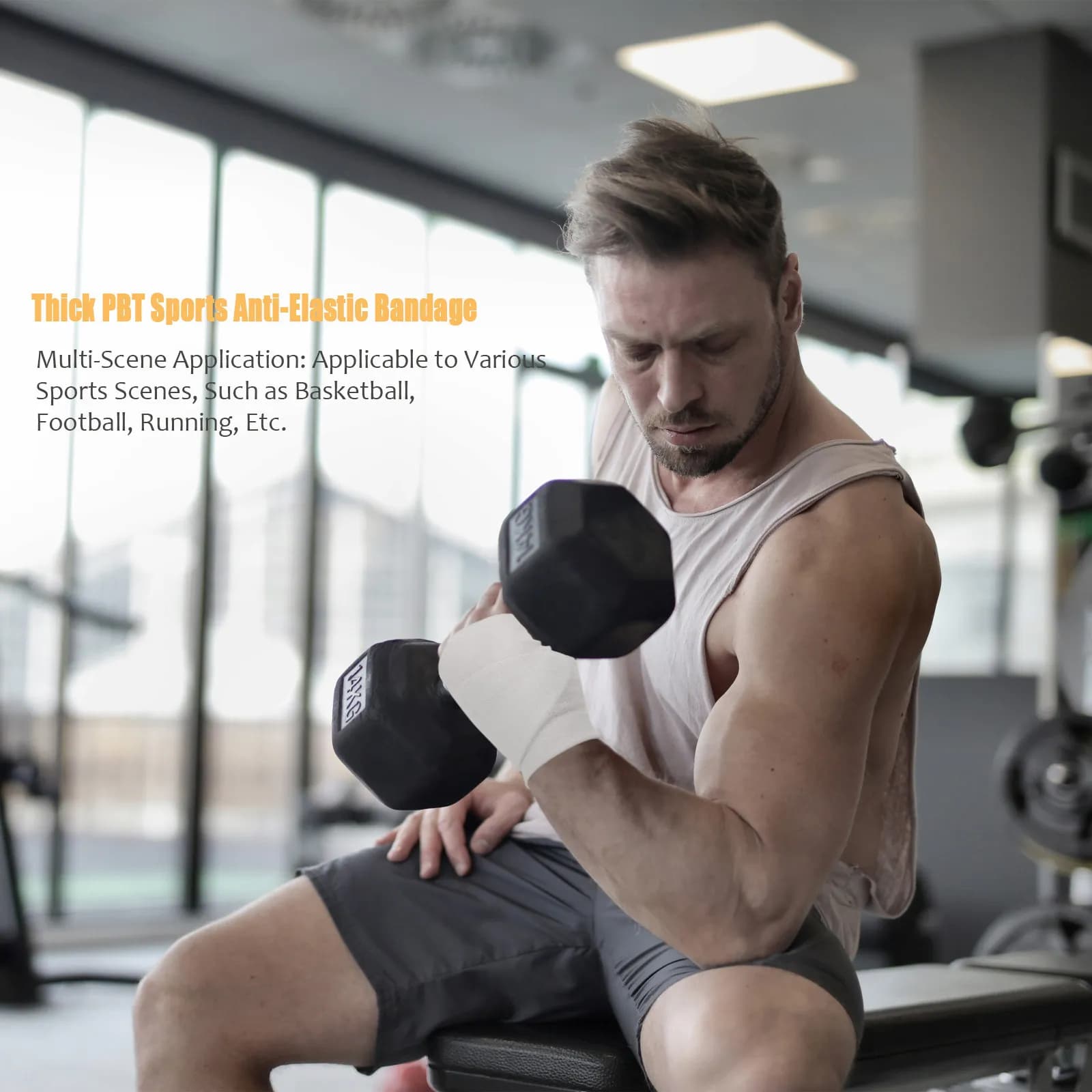 10 Pezzi Fascia Elastica di Compressione Spessa in PBT per Supporto Caviglia e Gamba, Protezione Sportiva Traspirante, Fascia Atletica Regolabile