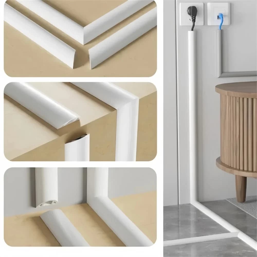 1pc 1mX3cm Copertura del cavo del pavimento del venature del legno Nascondiglio autoadesivo del cavo in PVC per la gestione dei cavi Protezione del cavo Copertura anti-passo
