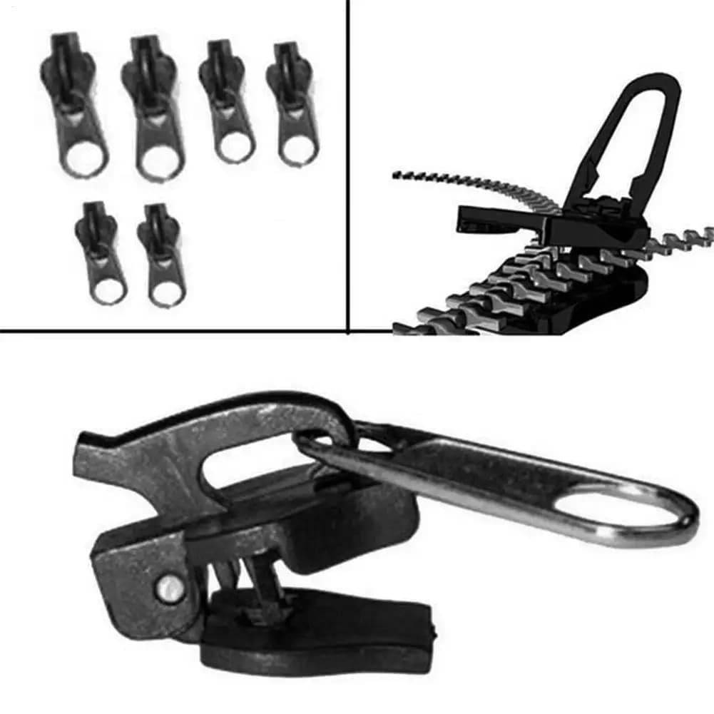 Kit di Riparazione Cerniere Universale 6 Pezzi, Riparatore Istantaneo per Cerniere, Sostituzione Cursori per Accessori da Cucito Fai-da-Te