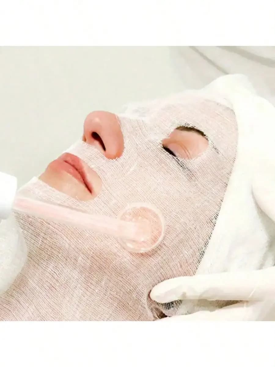 100 Pezzi Maschera Viso in Garza per la Cura della Pelle, Maschera Morbida in Polvere di Alghe, Dischetti di Garza per la Bellezza, Strumenti per la Cura del Viso