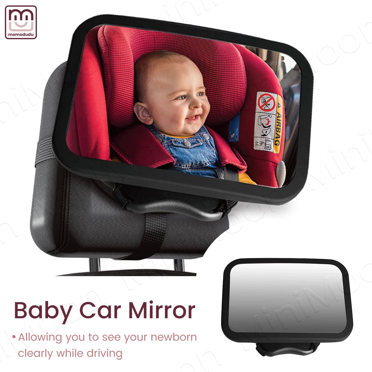 Specchietto per auto per bambini ad ampia vista, poggiatesta infrangibile montato per un monitoraggio infantile sicuro sul retro, facile da installare