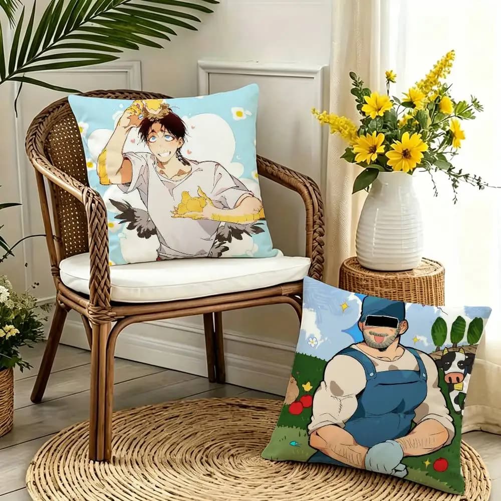 Manhwa Mr As Farm Double-sided print Pillow Case for Sofa Living Room Home office Decor Protective Cover