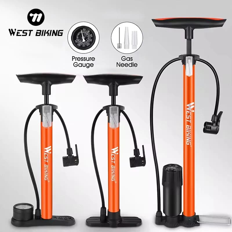 West Biking Accessori per biciclette all'ingrosso Pompa da pavimento Pompa manuale da pavimento per bici portatile di nuovo stile