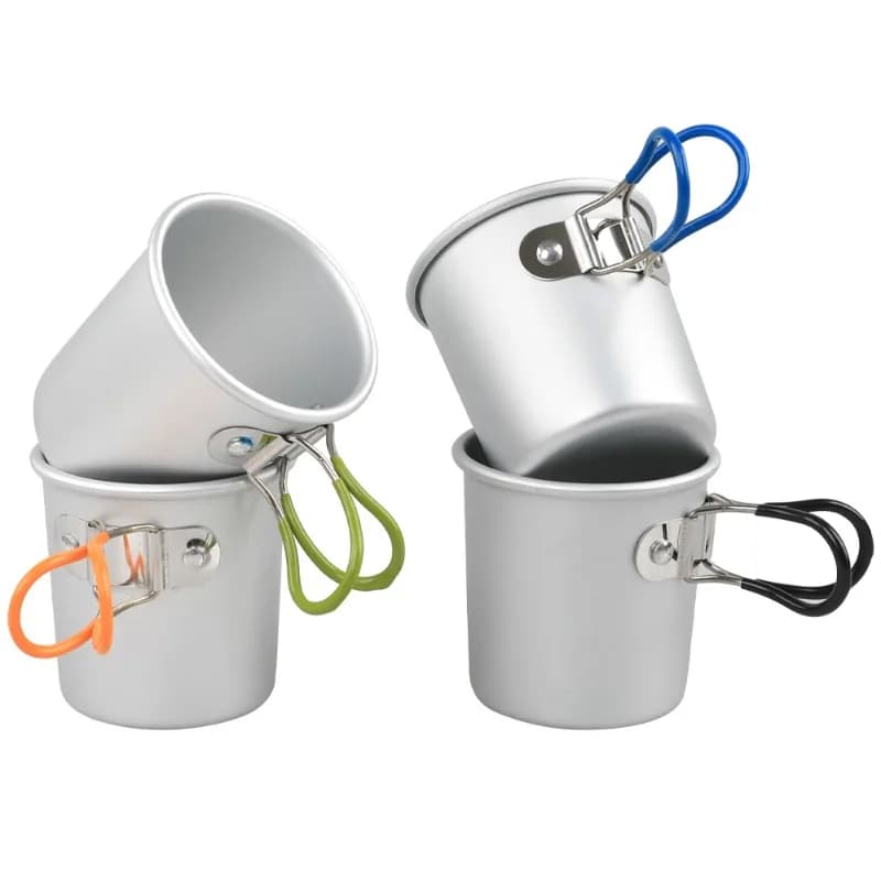 Hot 150ml Outdoor Camping Folding Aluminum Cup, Portable Coffee Mug, Aluminum Alloy Beer Cup, Camping Tea Cup