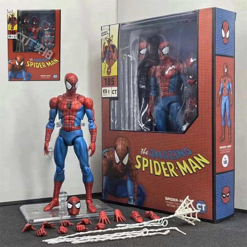 Ct Toys Spiderman Mafex 185/075 Costume classico Anime Figura Ver Miles Morales 2099 Spider-man Action Figure Figurine Giocattoli Regalo