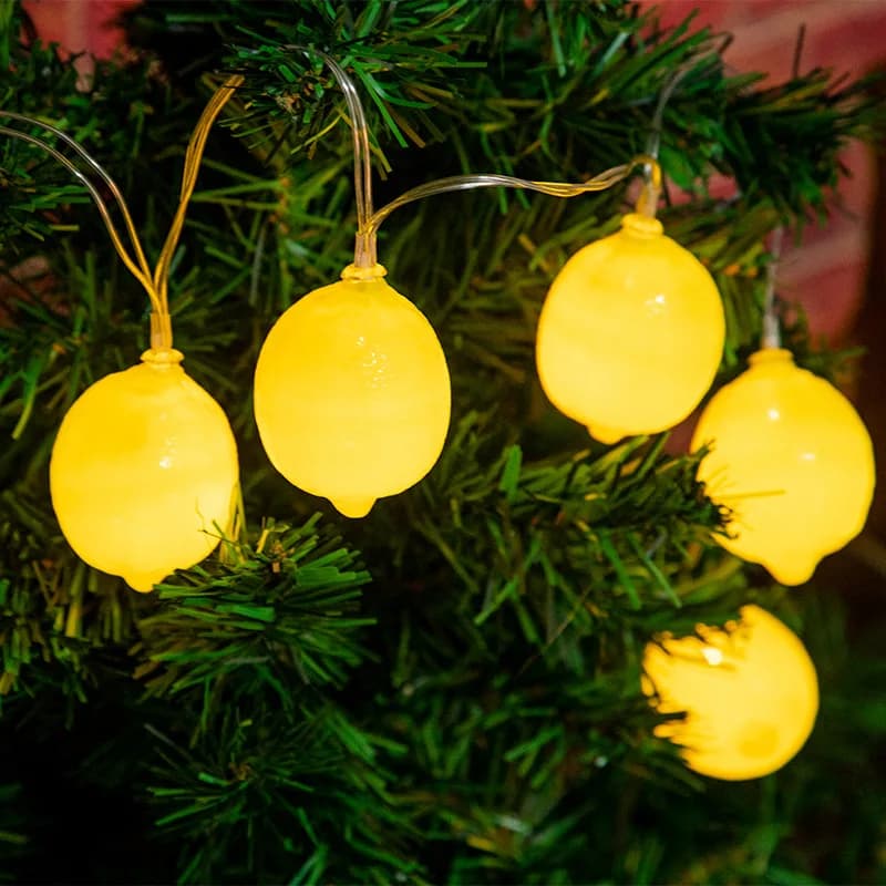 2025 LED Roma Decorazione Giallo Limone Luci della stringa Atmosfera di festa per interni Batteria di Natale Fiore Lucine Tende 551