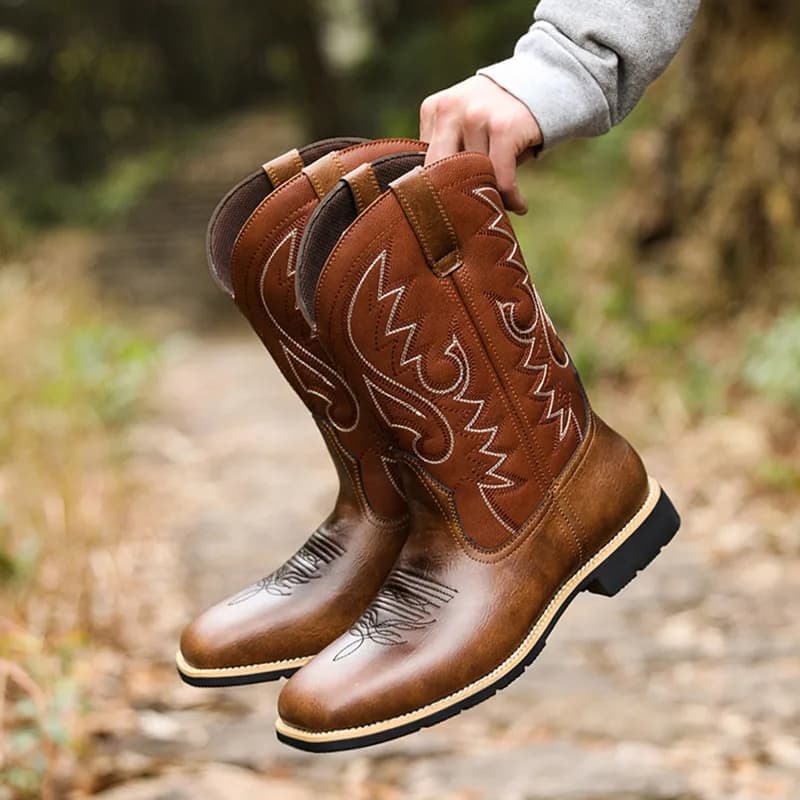 2026 Men Women Mid-calf Boots Handmade Retro Western Cowboy BootsLeisure Casual Loafers Sneakers Riding Shoes Zapatos Hombres