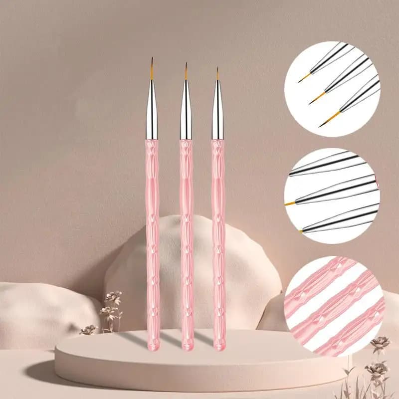 3 pz/set Nail Art Gel UV Liner Pennelli per pittura Disegno Fiore Striping Design Kit di strumenti per manicure 13 cm