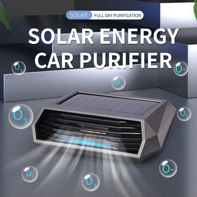 Purificatore d'aria per auto ad energia solare eliminatore di odori per automobili parcheggio numero piastra generatore di ozono macchina per la disinfezione