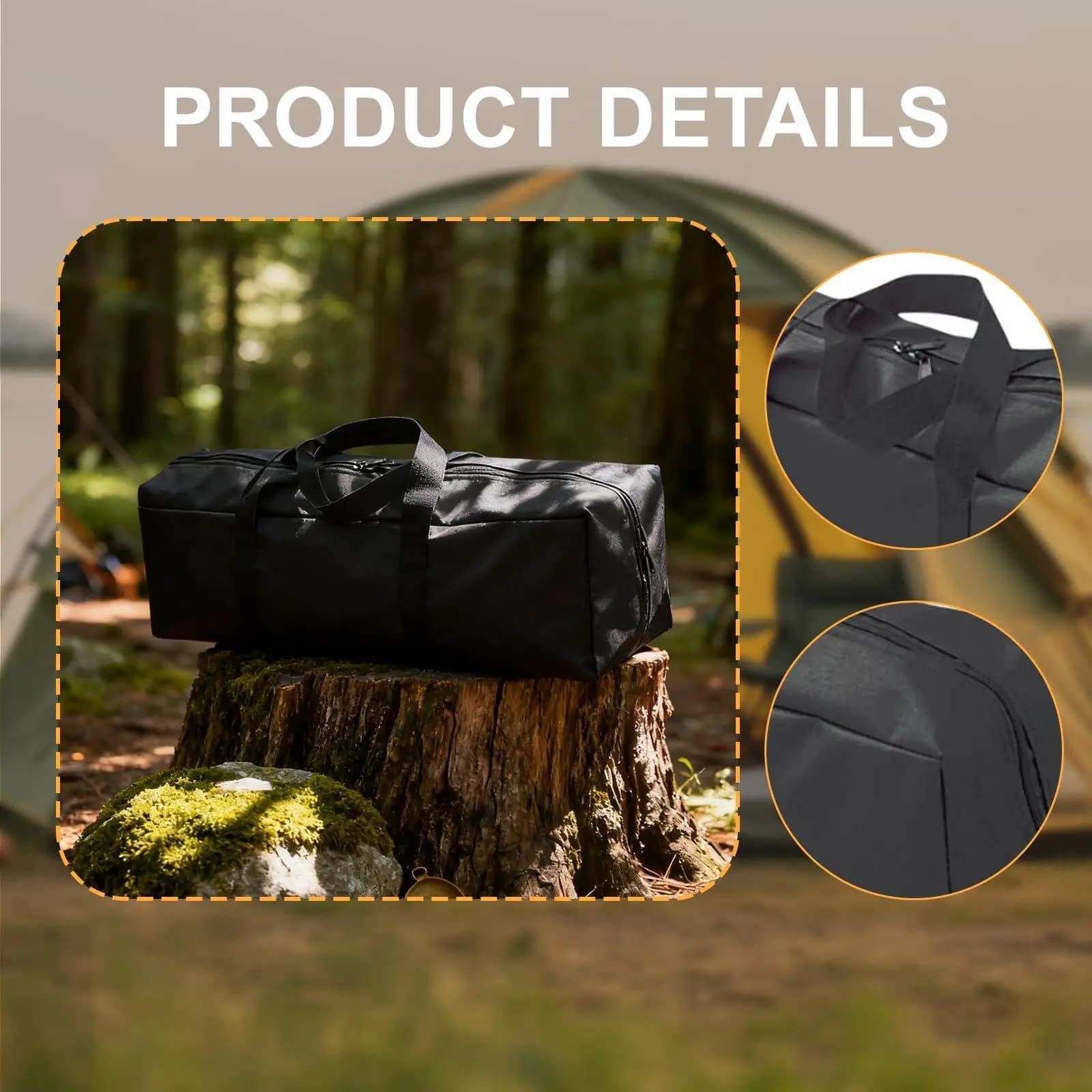 Camping Accessories Foldable Tent Pole Bag Carrying Organizer for Trekking Canopy Table Chair Storage