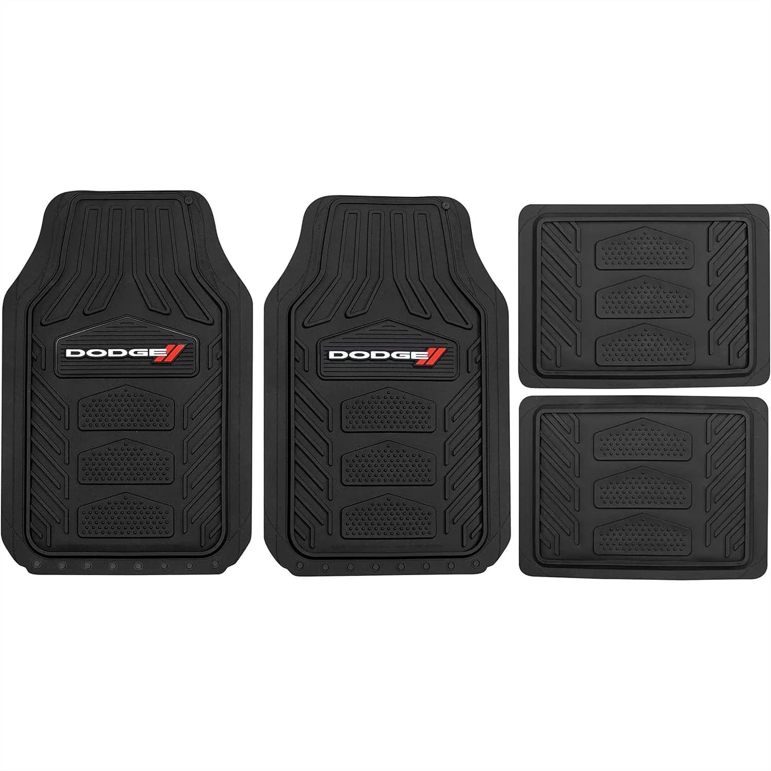 Set di 4 Tappetini per Auto Dodge, Tappetini in Gomma Resistente, Ritagliabili, Neri