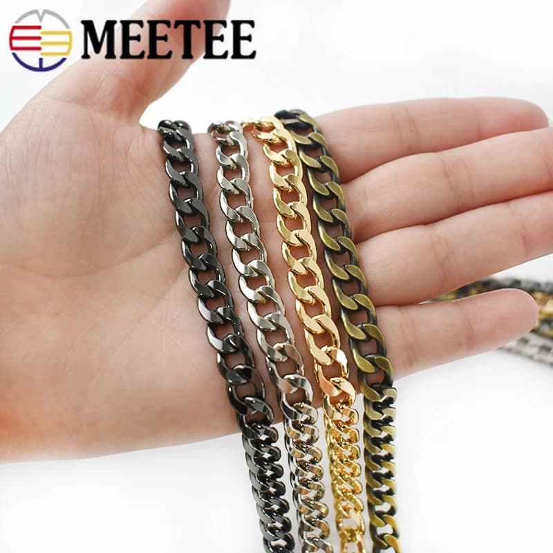 Catene Metalliche da 1/3/5 Metri 8mm per Tracolle Borse Donna, Catena di Ricambio Fai-da-te per Manici Borsa a Spalla, Accessori