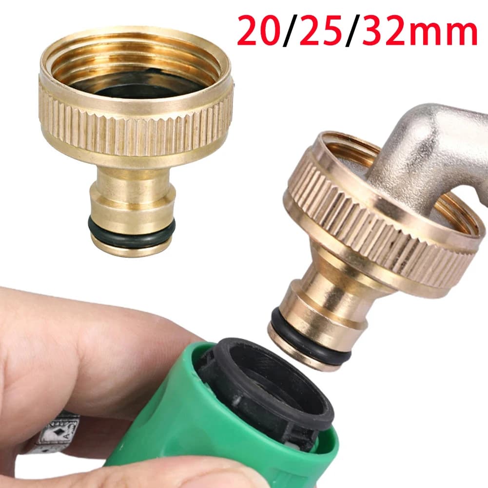 2 Pezzi Connettore Rapido in Ottone 3/4 Femmina 1/2 per Lavatrice e Tubo da Giardino, Adattatore Universale 20/25/32mm