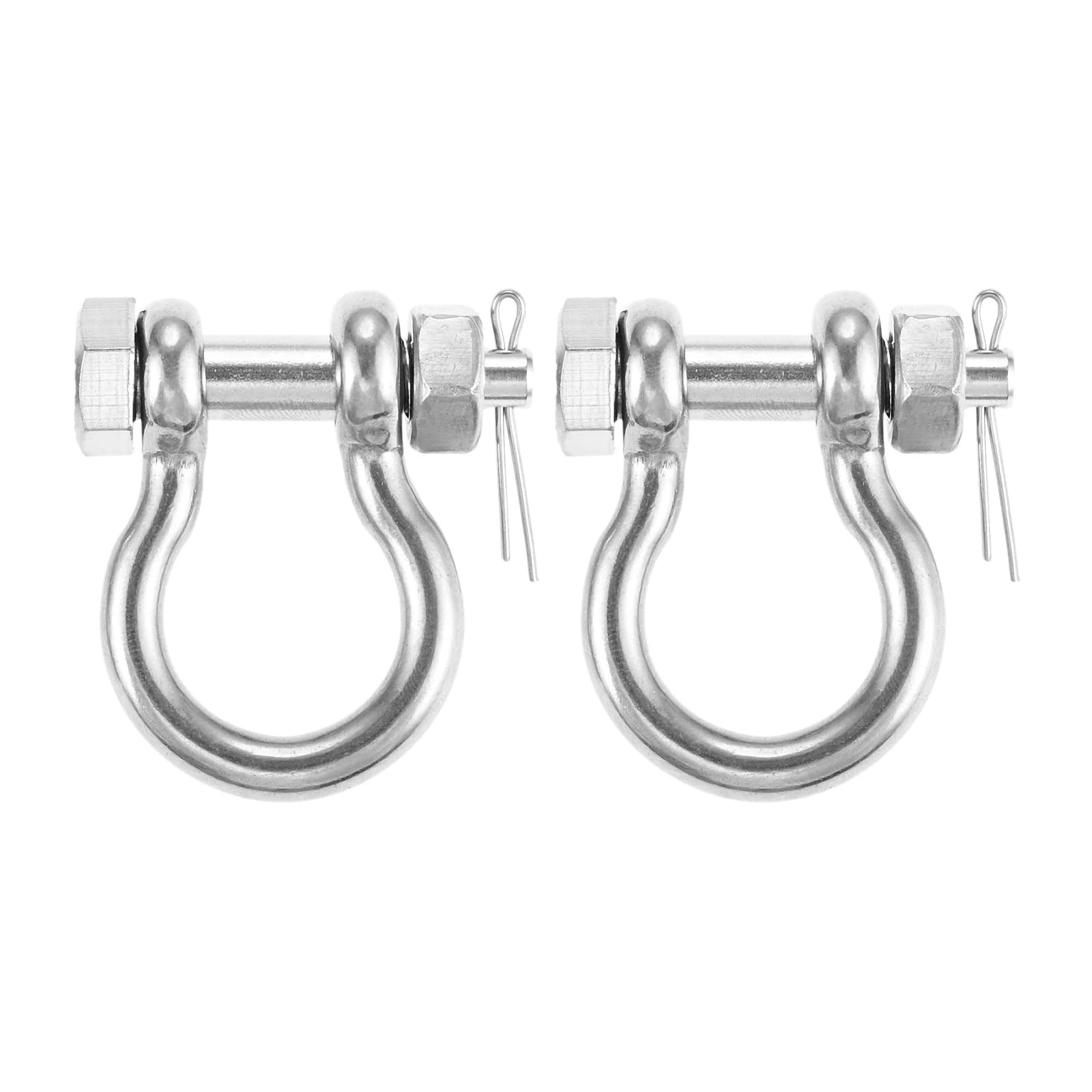 2pcs Boat Anchor Shackle 316 Stainless Steel D-Shackle & Bow Shackle & U-Shackle Set M06/M08/M10/M12 for Sailboat Rigging Silver