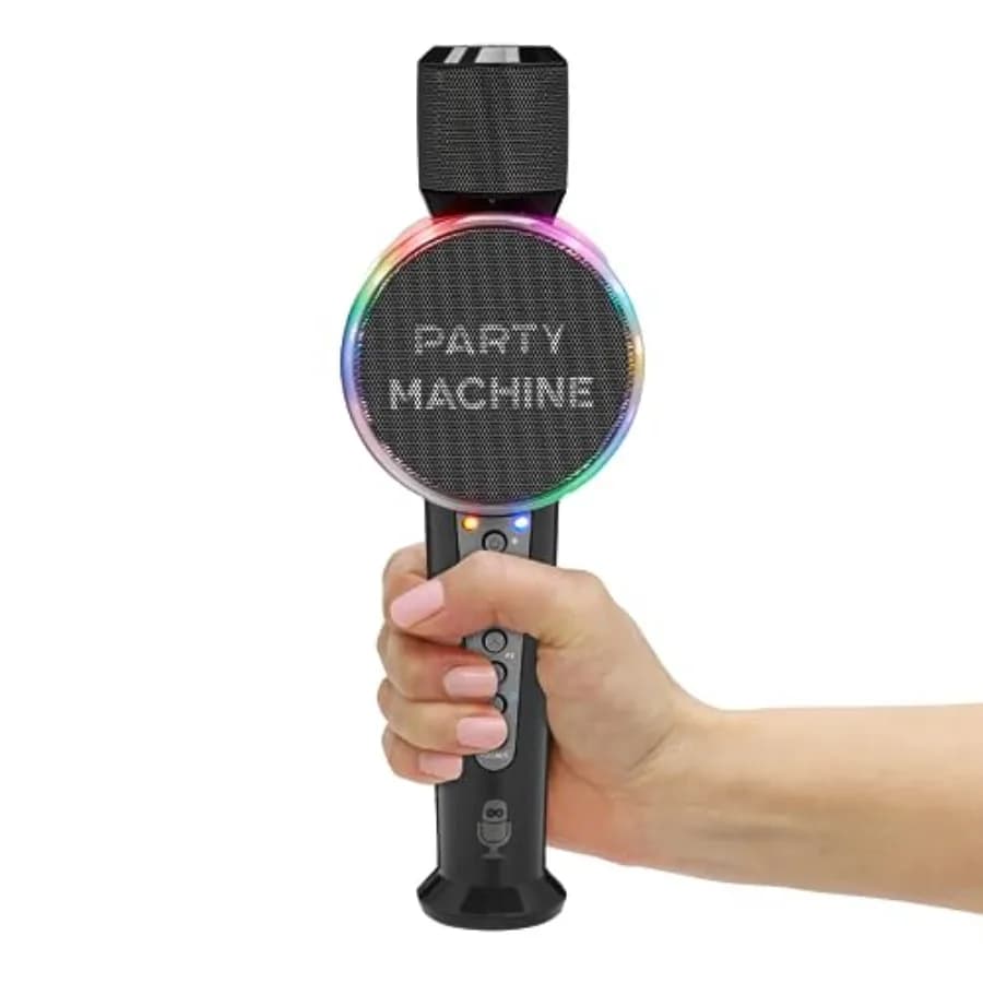 Wireless Karaoke Microphone for and Adults, Party Machine Mic - Portable Handheld Bluetooth Microphone with Speaker and Voice C